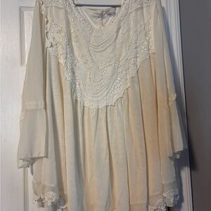 Cato Ivory Lace Detail Women's Blouse